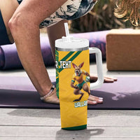 Personalized Rugby South Africa Australia Tumbler With Handle Springboks Wallabies Mascot Go Champions - Wonder Print Shop