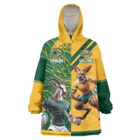 Personalized Rugby South Africa Australia Wearable Blanket Hoodie Springboks Wallabies Mascot Go Champions - Wonder Print Shop