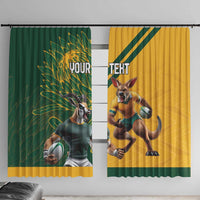 Personalized Rugby South Africa Australia Window Curtain Springboks Wallabies Mascot Go Champions - Wonder Print Shop