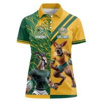 Personalized Rugby South Africa Australia Women Polo Shirt Springboks Wallabies Mascot Go Champions - Wonder Print Shop