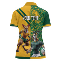 Personalized Rugby South Africa Australia Women Polo Shirt Springboks Wallabies Mascot Go Champions - Wonder Print Shop