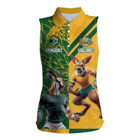 Personalized Rugby South Africa Australia Women Sleeveless Polo Shirt Springboks Wallabies Mascot Go Champions - Wonder Print Shop
