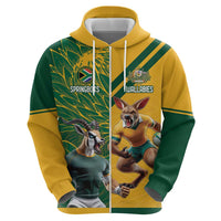 Personalized Rugby South Africa Australia Zip Hoodie Springboks Wallabies Mascot Go Champions - Wonder Print Shop