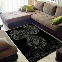 Viking Pride of Yorkshire Area Rug Black Odin’s Ravens Nordic - Wonder Print Shop