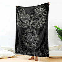 Viking Pride of Yorkshire Blanket Black Odin’s Ravens Nordic - Wonder Print Shop