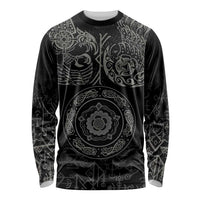 Viking Pride of Yorkshire Long Sleeve Shirt Black Odin’s Ravens Nordic - Wonder Print Shop