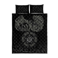Viking Pride of Yorkshire Quilt Bed Set Black Odin’s Ravens Nordic - Wonder Print Shop