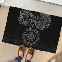 Viking Pride of Yorkshire Rubber Doormat Black Odin’s Ravens Nordic - Wonder Print Shop