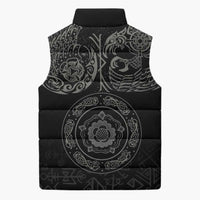 Viking Pride of Yorkshire Sleeveless Puffer Jacket Black Odin’s Ravens Nordic - Wonder Print Shop