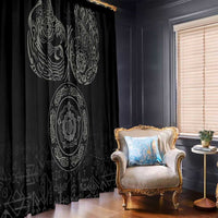 Viking Pride of Yorkshire Window Curtain Black Odin’s Ravens Nordic - Wonder Print Shop