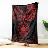 Viking Pride of Yorkshire Blanket Red Odin’s Ravens Nordic - Wonder Print Shop