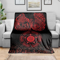 Viking Pride of Yorkshire Blanket Red Odin’s Ravens Nordic - Wonder Print Shop