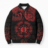 Viking Pride of Yorkshire Bomber Puffer Jacket Red Odin’s Ravens Nordic - Wonder Print Shop
