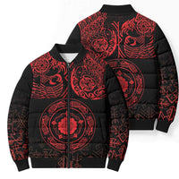 Viking Pride of Yorkshire Bomber Puffer Jacket Red Odin’s Ravens Nordic - Wonder Print Shop