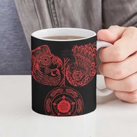 Viking Pride of Yorkshire Ceramic Mug Red Odin’s Ravens Nordic - Wonder Print Shop