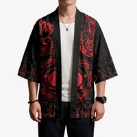 Viking Pride of Yorkshire Kimono Red Odin’s Ravens Nordic - Wonder Print Shop
