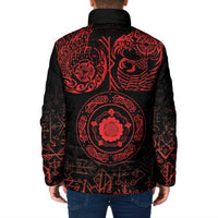 Viking Pride of Yorkshire Padded Jacket Red Odin’s Ravens Nordic - Wonder Print Shop