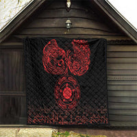 Viking Pride of Yorkshire Quilt Red Odin’s Ravens Nordic - Wonder Print Shop