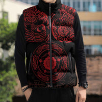 Viking Pride of Yorkshire Sleeveless Puffer Jacket Red Odin’s Ravens Nordic - Wonder Print Shop