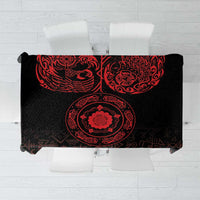 Viking Pride of Yorkshire Tablecloth Red Odin’s Ravens Nordic - Wonder Print Shop