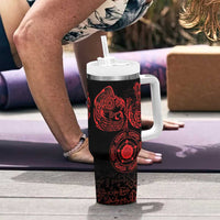 Viking Pride of Yorkshire Tumbler With Handle Red Odin’s Ravens Nordic - Wonder Print Shop