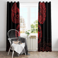 Viking Pride of Yorkshire Window Curtain Red Odin’s Ravens Nordic - Wonder Print Shop