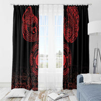 Viking Pride of Yorkshire Window Curtain Red Odin’s Ravens Nordic - Wonder Print Shop