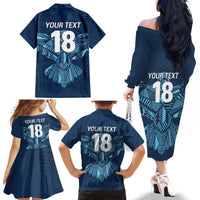Custom Derbyshire Cricket Spirit Family Matching Off The Shoulder Long Sleeve Dress and Hawaiian Shirt Derbyshire Falcons Sporty Style - Wonder Print Shop