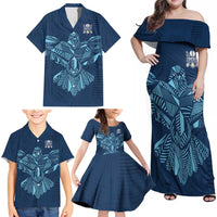 Custom Derbyshire Cricket Spirit Family Matching Off Shoulder Maxi Dress and Hawaiian Shirt Derbyshire Falcons Sporty Style - Wonder Print Shop