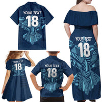 Custom Derbyshire Cricket Spirit Family Matching Off Shoulder Maxi Dress and Hawaiian Shirt Derbyshire Falcons Sporty Style - Wonder Print Shop