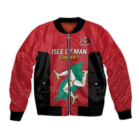 Custom Isle of Man Cricket Bomber Jacket Quocunque Jeceris Stabit - Wonder Print Shop