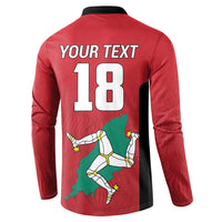 Custom Isle of Man Cricket Button Sweatshirt Quocunque Jeceris Stabit - Wonder Print Shop