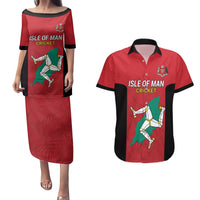 Custom Isle of Man Cricket Couples Matching Puletasi and Hawaiian Shirt Quocunque Jeceris Stabit - Wonder Print Shop
