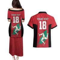 Custom Isle of Man Cricket Couples Matching Puletasi and Hawaiian Shirt Quocunque Jeceris Stabit - Wonder Print Shop