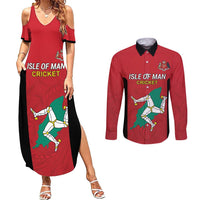 Custom Isle of Man Cricket Couples Matching Summer Maxi Dress and Long Sleeve Button Shirt Quocunque Jeceris Stabit - Wonder Print Shop