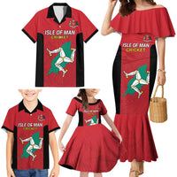 Custom Isle of Man Cricket Family Matching Mermaid Dress and Hawaiian Shirt Quocunque Jeceris Stabit - Wonder Print Shop