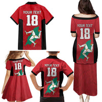 Custom Isle of Man Cricket Family Matching Puletasi and Hawaiian Shirt Quocunque Jeceris Stabit - Wonder Print Shop