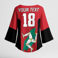 Custom Isle of Man Cricket Kimono Sleeve Blouse Quocunque Jeceris Stabit - Wonder Print Shop
