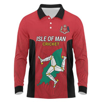 Custom Isle of Man Cricket Long Sleeve Polo Shirt Quocunque Jeceris Stabit - Wonder Print Shop