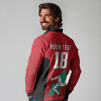 Custom Isle of Man Cricket Long Sleeve Polo Shirt Quocunque Jeceris Stabit - Wonder Print Shop