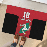 Custom Isle of Man Cricket Rubber Doormat Quocunque Jeceris Stabit - Wonder Print Shop