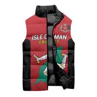 Custom Isle of Man Cricket Sleeveless Puffer Jacket Quocunque Jeceris Stabit - Wonder Print Shop