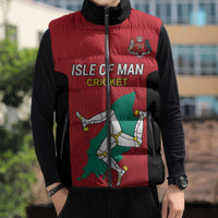 Custom Isle of Man Cricket Sleeveless Puffer Jacket Quocunque Jeceris Stabit - Wonder Print Shop
