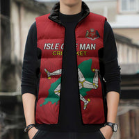 Custom Isle of Man Cricket Sleeveless Puffer Jacket Quocunque Jeceris Stabit - Wonder Print Shop