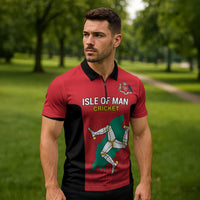 Custom Isle of Man Cricket Zipper Polo Shirt Quocunque Jeceris Stabit - Wonder Print Shop