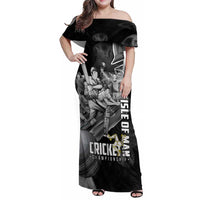 Personalized Isle of Man Cricket Family Matching Off Shoulder Maxi Dress and Hawaiian Shirt Go Champion - Wonder Print Shop