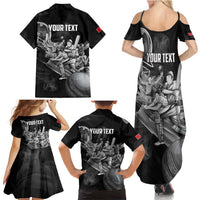 Personalized Isle of Man Cricket Family Matching Summer Maxi Dress and Hawaiian Shirt Go Champion - Wonder Print Shop