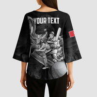 Personalized Isle of Man Cricket Kimono Sleeve Blouse Go Champion - Wonder Print Shop