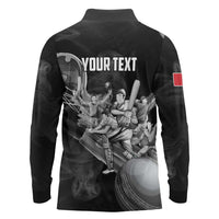 Personalized Isle of Man Cricket Long Sleeve Polo Shirt Go Champion - Wonder Print Shop