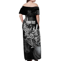 Personalized Isle of Man Cricket Off Shoulder Maxi Dress Go Champion - Wonder Print Shop